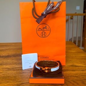 Hermes Jointed White Enamel  Bracelet